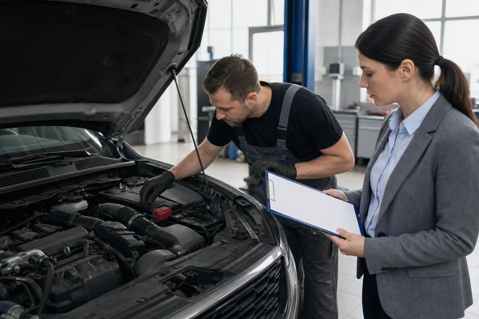Despachante realizando cadastro de motor em veículo em Apucarana.